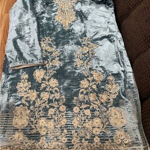 Elegant Velvet Embroidered Dress